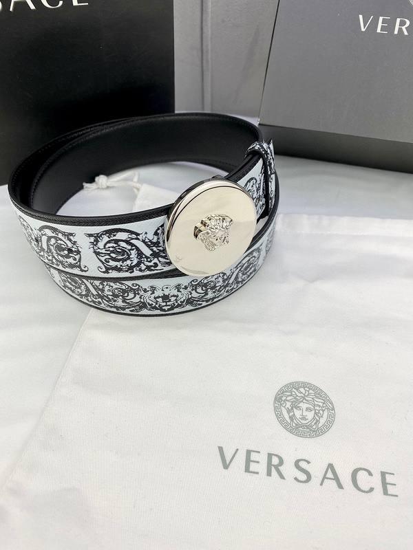Versace MEDUSA BIGGIE ENAMEL LEATHER BELT Banlieue91