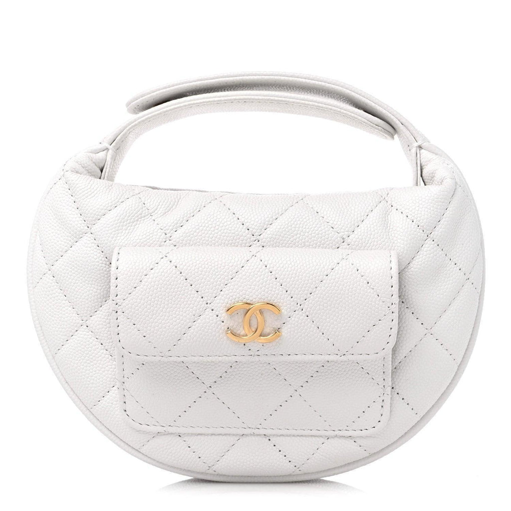 Chanel  Caviar Quilted Polly Pocket Pouch Hobo Banlieue91