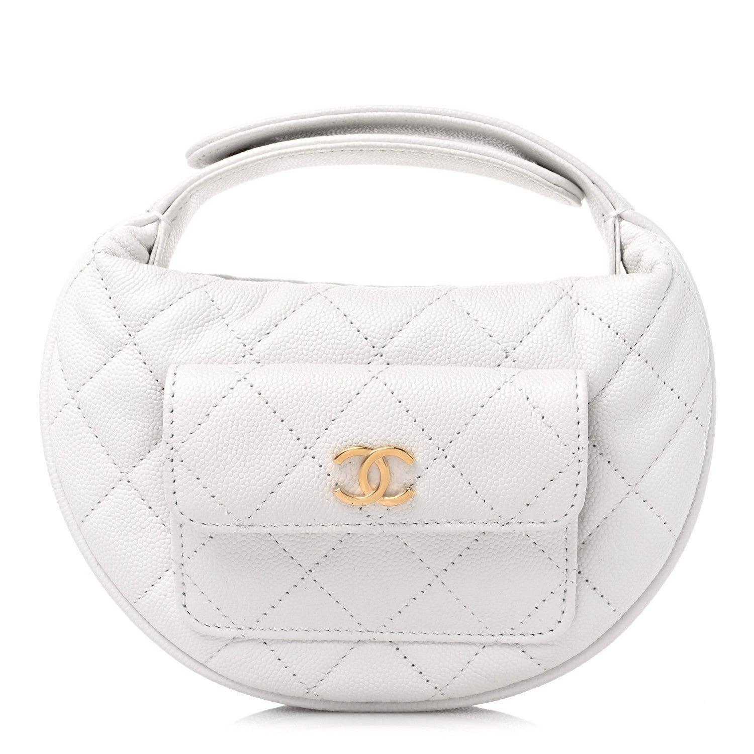 Chanel  Caviar Quilted Polly Pocket Pouch Hobo Banlieue91