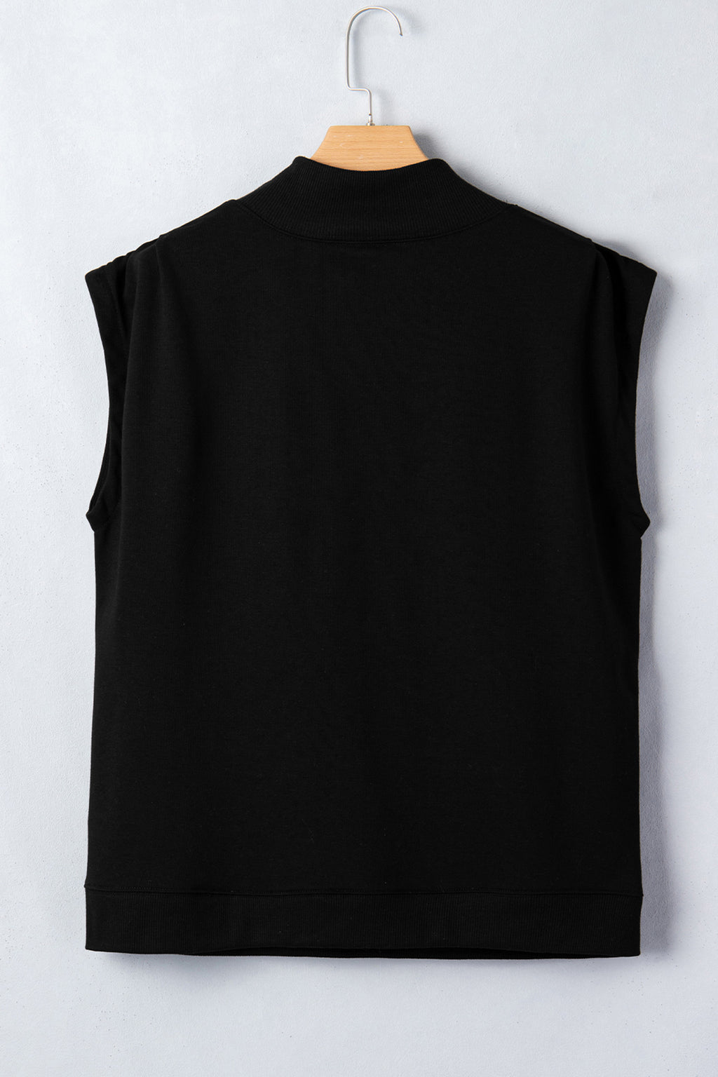 Black Patriotic Rhinestone Star High Neck Short Sleeve Top