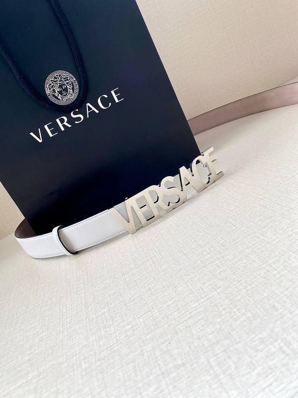Versace Women's Leather Logo Decorated Buckle Belt Banlieue91
