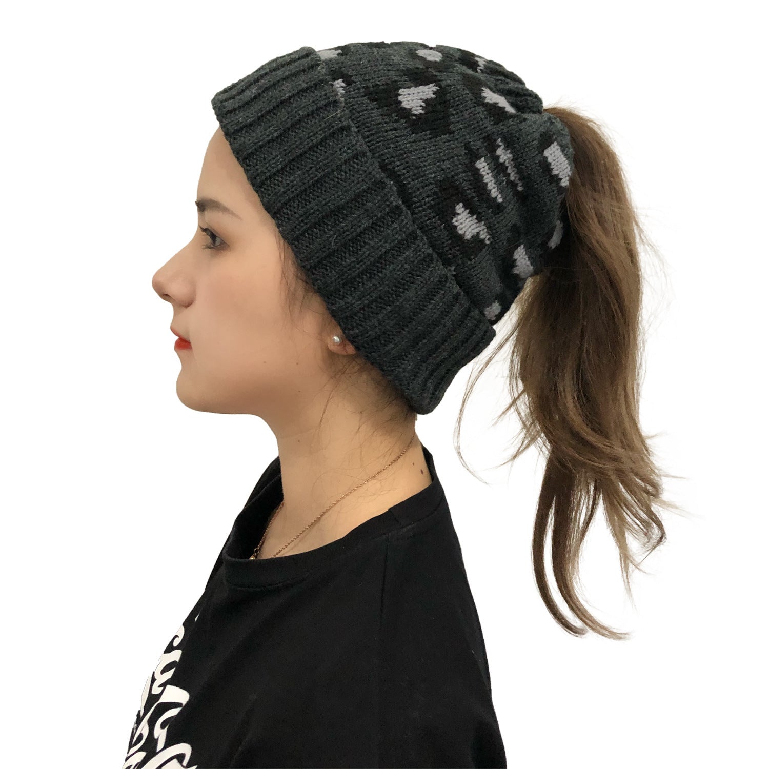 Autumn And Winter New Leopard Print Knitted Beanie FLIPSTYLEZLLC