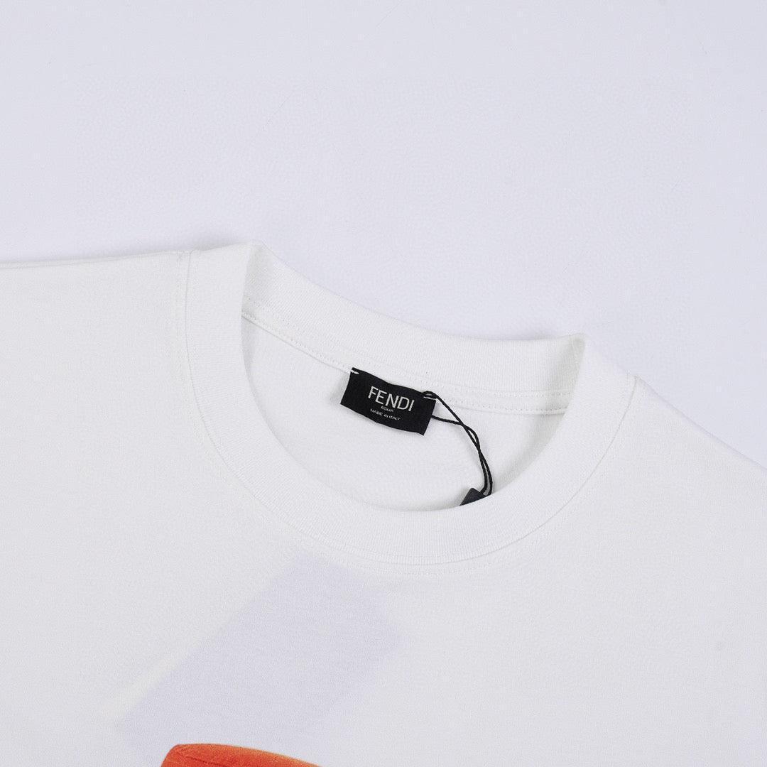 Fendi T-Shirt without Collar 'White-Orange' Banlieue91