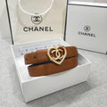 Chanel Calfskin CC Heart Coco In Love Women Belt 'Brown' Banlieue91