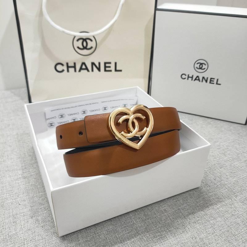 Chanel Calfskin CC Heart Coco In Love Women Belt 'Brown' Banlieue91