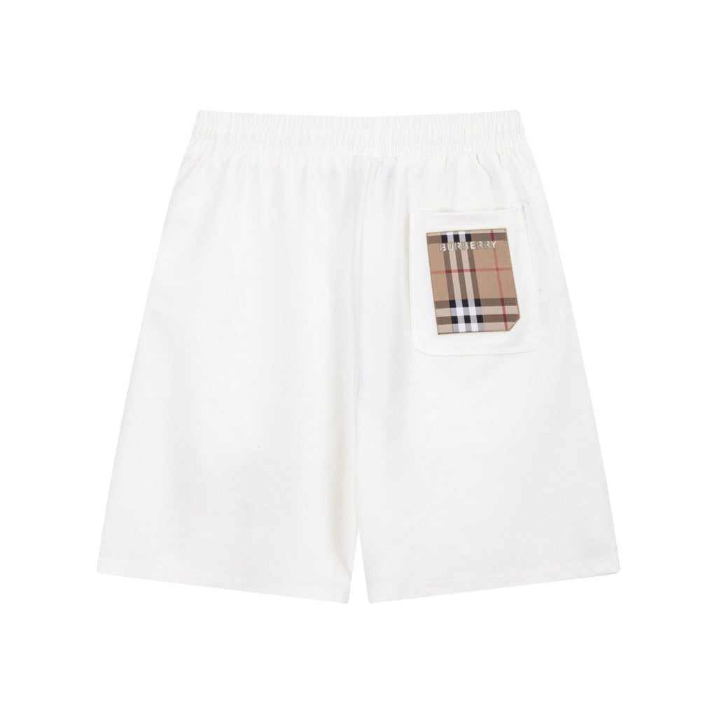 Burberry Men's Striped Cotton Knit Basketball Shorts 'White/Beige' Banlieue91