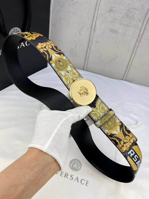 Versace MEDUSA BIGGIE ENAMEL LEATHER BELT Banlieue91