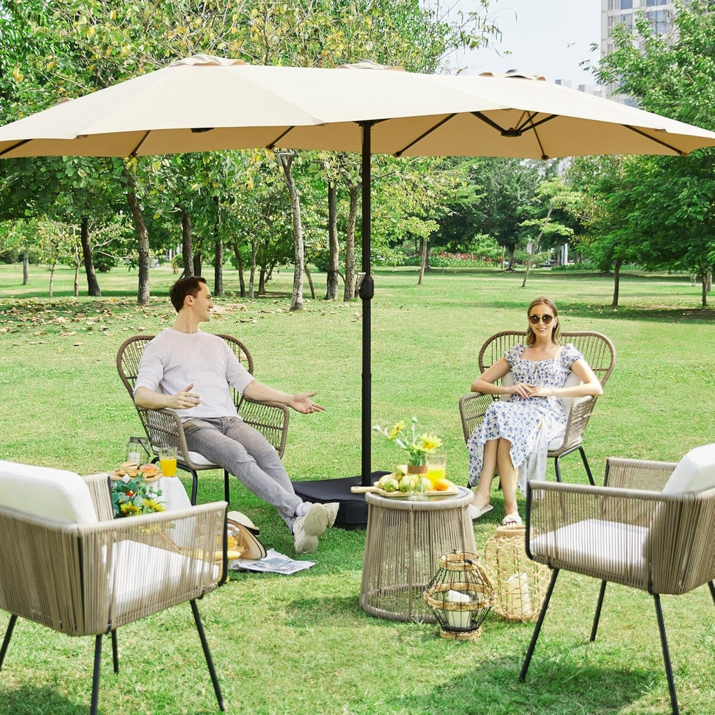 13 Ft Patio Umbrella Weather Resistant BaseIncluded Tan