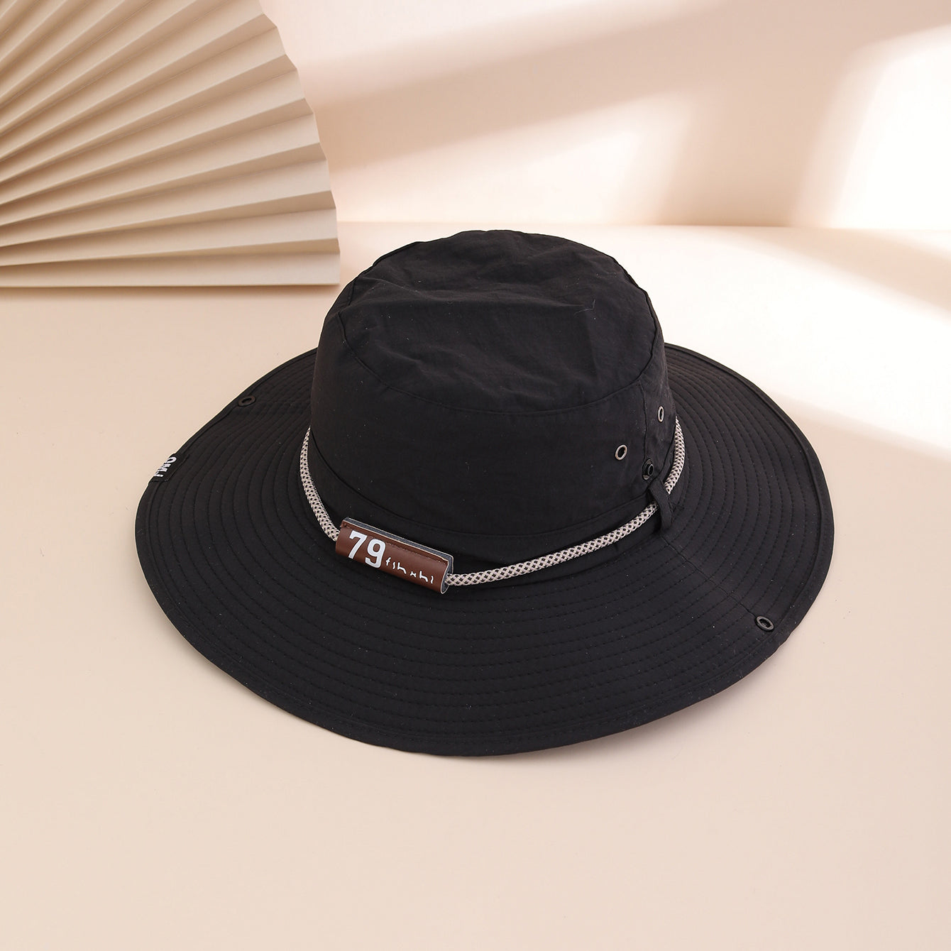Wide-Brim Leather Patch Fisherman Hat – UV Sun Protection Outdoor Hat FitiqueFit