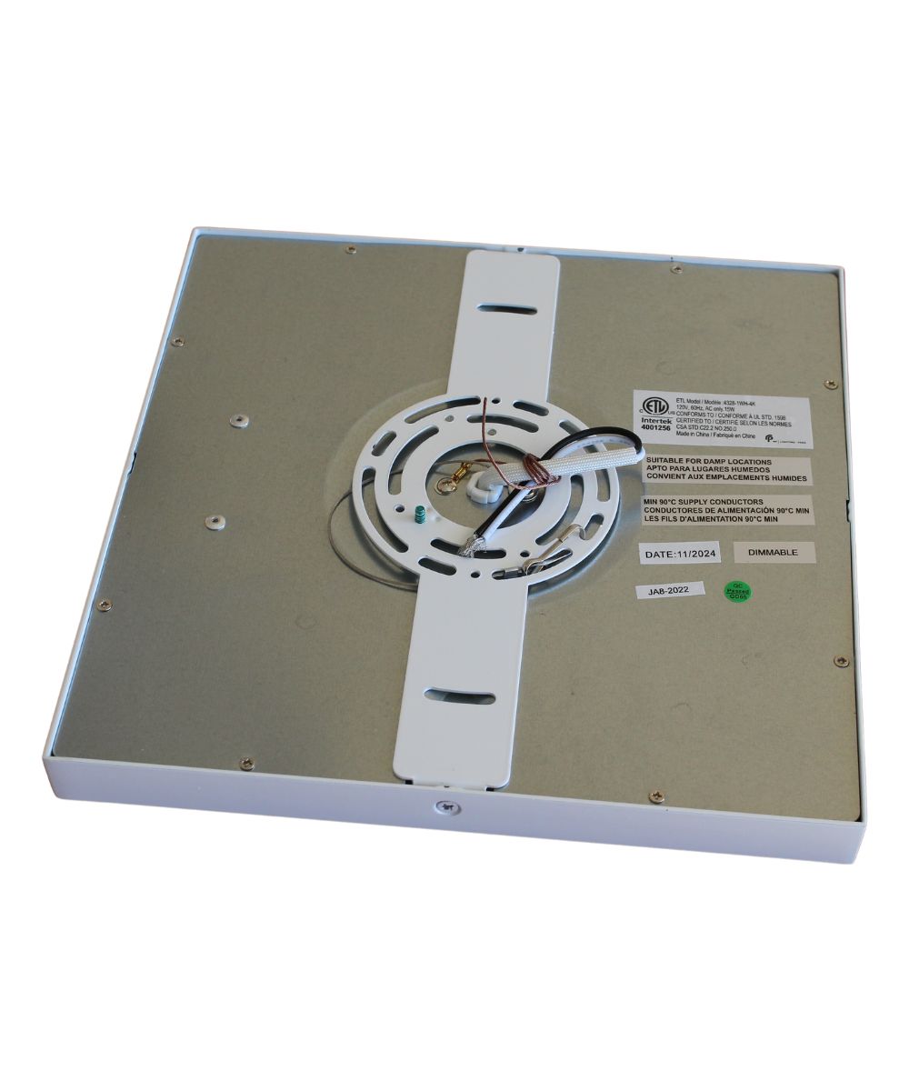 11"W 1-Light Square LED Flush Mount Light Fixture White Acrylic Finish LampsUSA