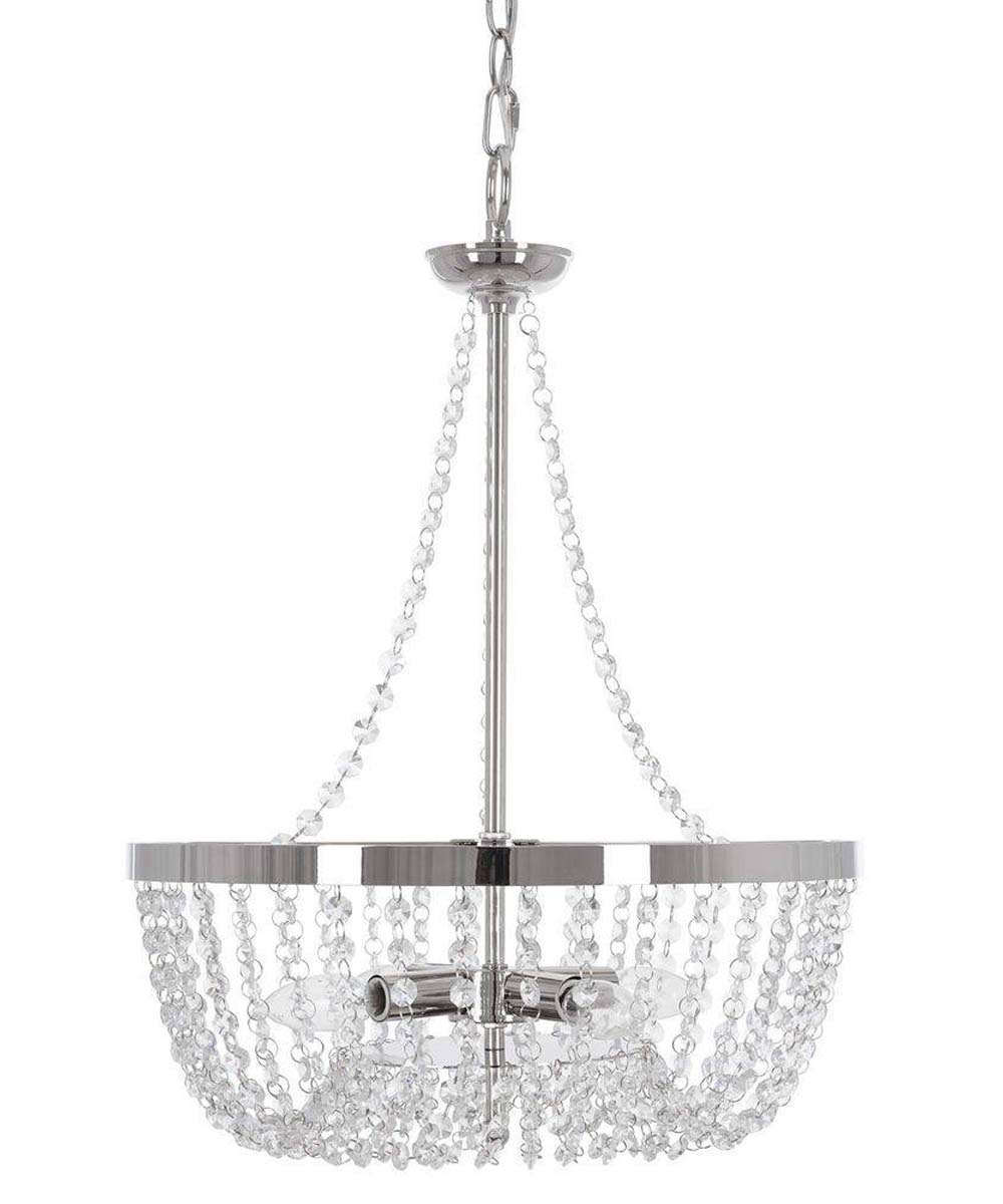 Alsy 16"W 4-Lights Bling Polished Nickel Pendant Chandelier with Crystal Glass Beads LampsUSA