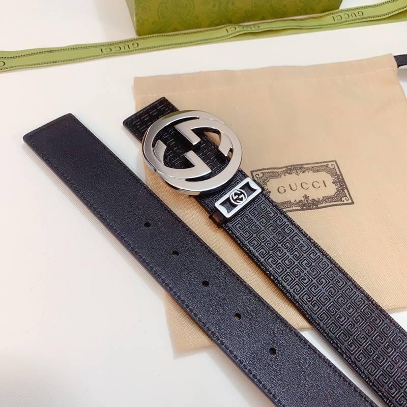 GUCCI Embellished coated-canvas and leather belt 'Black' Banlieue91