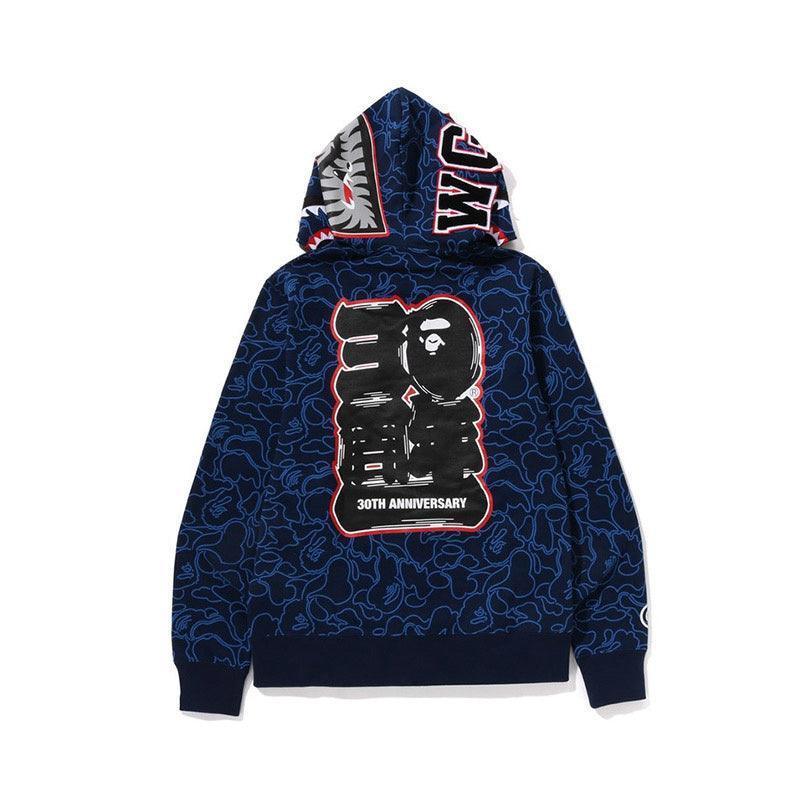 BAPE Line Camo Shark Full Zip Hoodie A Bathing Ape 'Navy' Banlieue91