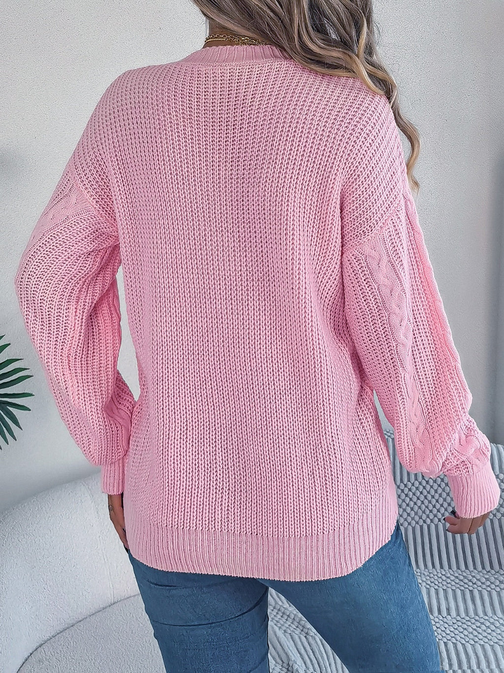 Cable-Knit Long Sleeve Women Cardigan