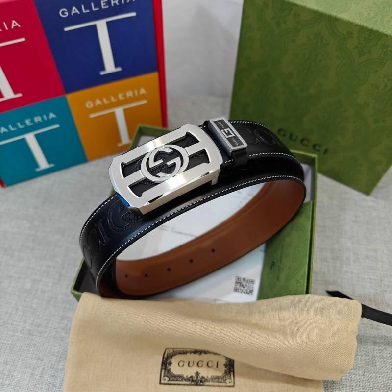 GUCCI Embellished coated-canvas and leather belt 'Black' Banlieue91