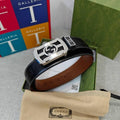 GUCCI Embellished coated-canvas and leather belt 'Black' Banlieue91