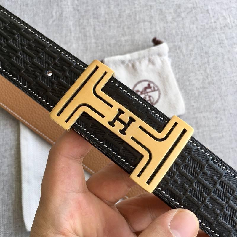 Hermes Men Gold Buckle Belt 'Black' Banlieue91
