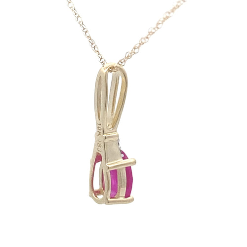 .02ct Ruby Diamond Fashion Pendants 10KT Yellow Gold Bids.com