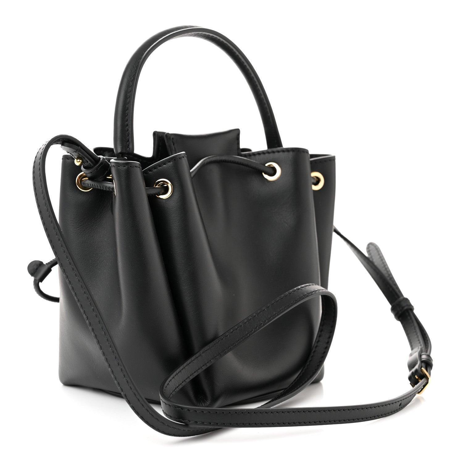 Burberry Calfskin Monogram Motif TB Bucket Black Banlieue91