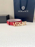 Versace Women's Leather Logo Decorated Buckle Belt Banlieue91