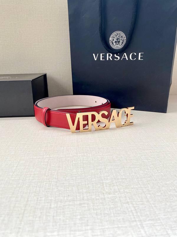 Versace Women's Leather Logo Decorated Buckle Belt Banlieue91