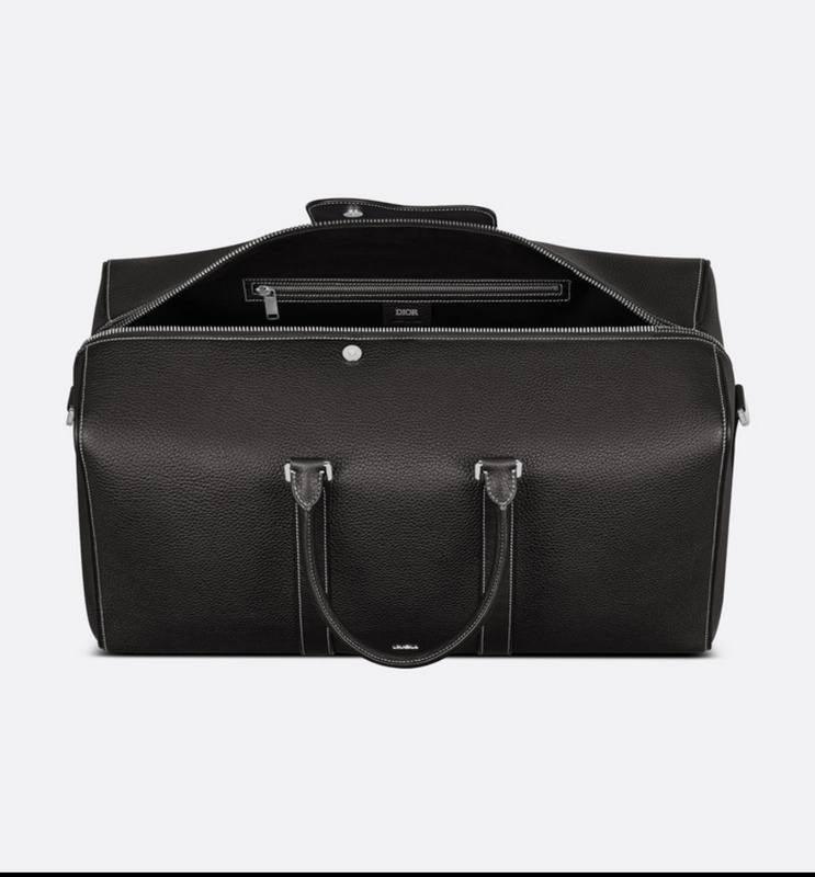 Dior Lingot 50 Duffle Bag In Black Grained Calfskin Banlieue91