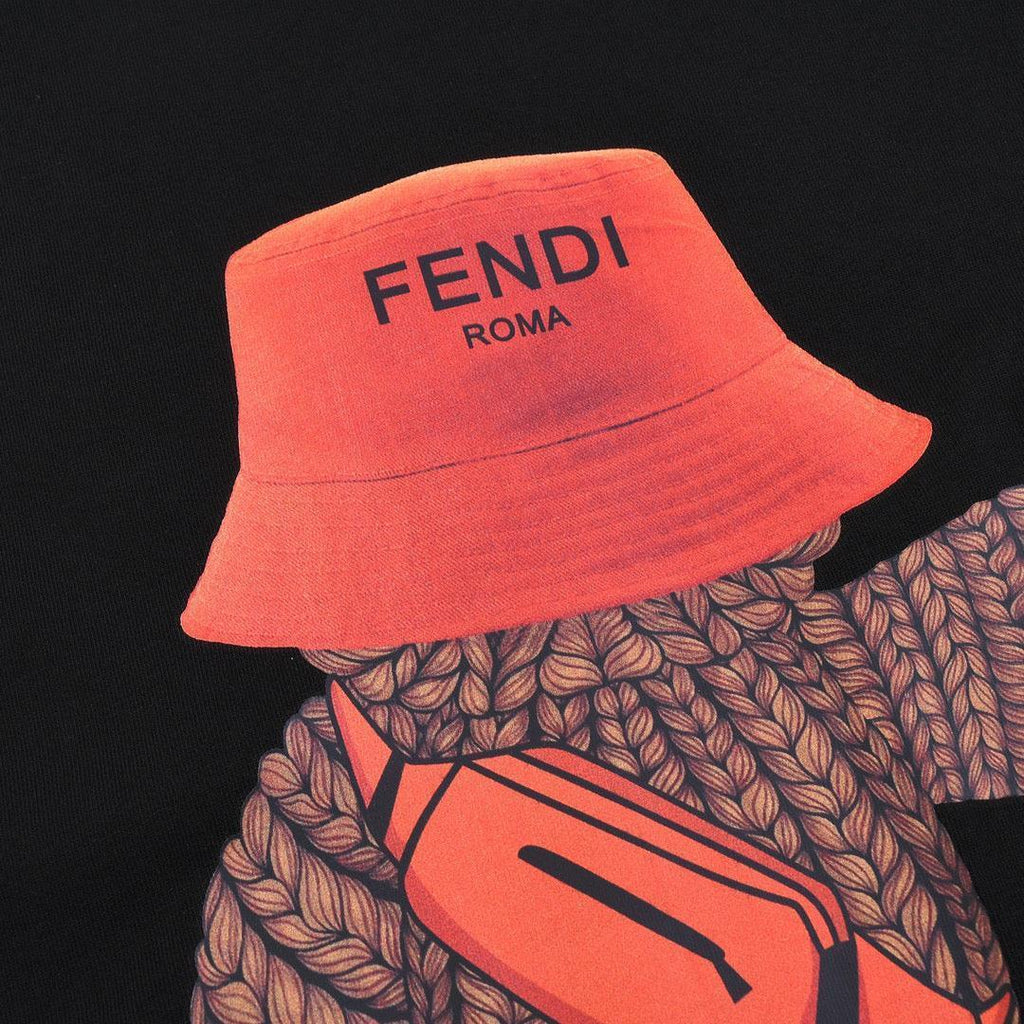 Fendi T-Shirt without Collar 'Black-Orange' Banlieue91