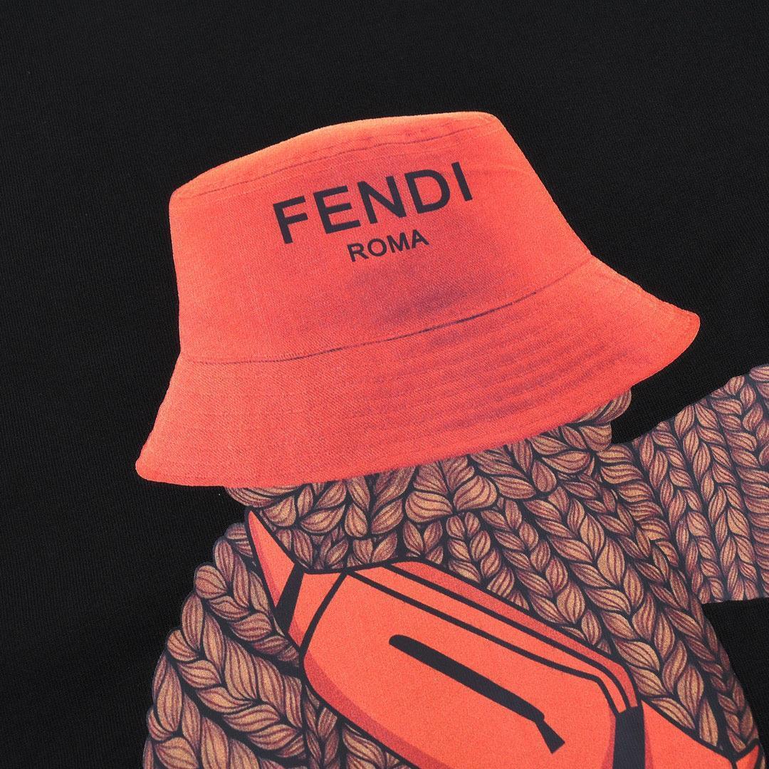 Fendi T-Shirt without Collar 'Black-Orange' Banlieue91