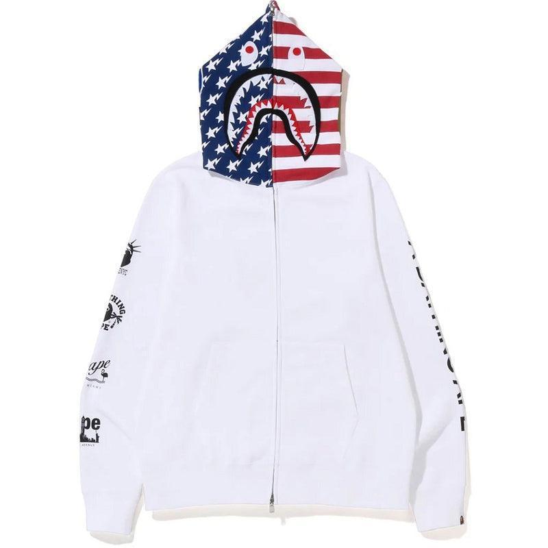 BAPE US Limited Collection USA Shark Hoodie A Bathing Ape White Banlieue91