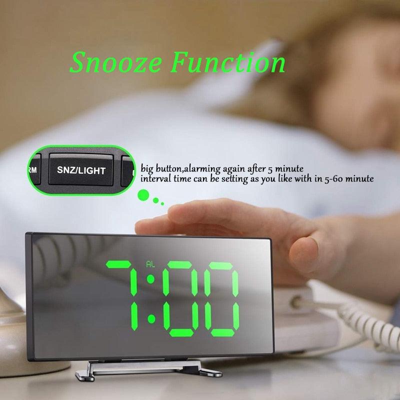 Digital Alarm Clock Alarm Clocks Adjustable Volume Alarm Clock for Bedroom Electronic 7 Inch Number Desktop Alarm Clocks For Kids Bedroom LED Screen  for Kids Bedroom Temperature Snooze Function Desk Table Clock LED Clock Electronic Watch Table Stevvex