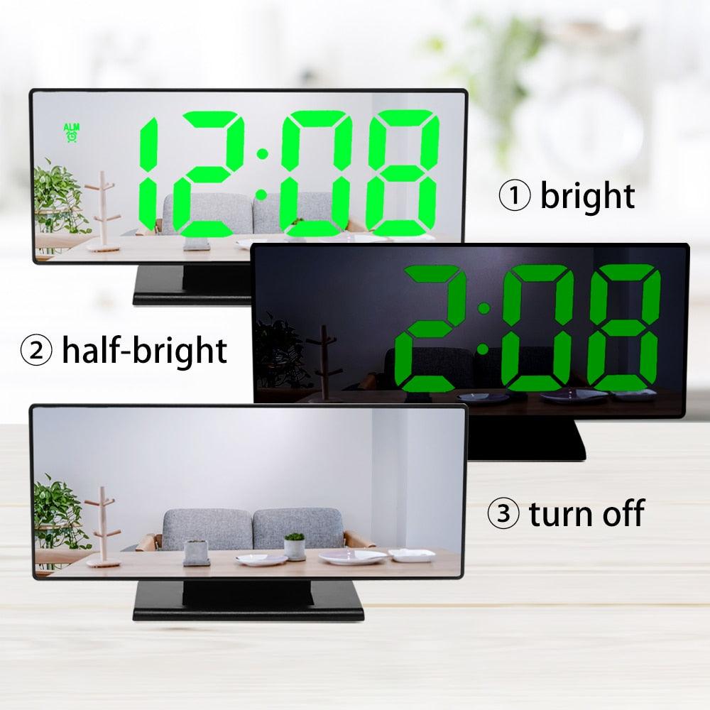 Digital Alarm Clock Alarm Clocks Adjustable Volume Alarm Clock for Bedroom Electronic 7 Inch Number Desktop Alarm Clocks For Kids Bedroom LED Screen  for Kids Bedroom Temperature Snooze Function Desk Table Clock LED Clock Electronic Watch Table Stevvex