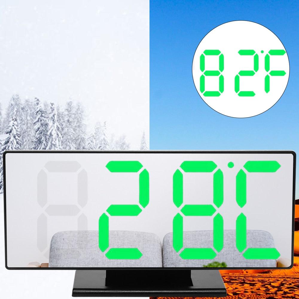 Digital Alarm Clock Alarm Clocks Adjustable Volume Alarm Clock for Bedroom Electronic 7 Inch Number Desktop Alarm Clocks For Kids Bedroom LED Screen  for Kids Bedroom Temperature Snooze Function Desk Table Clock LED Clock Electronic Watch Table Stevvex