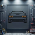 Challenger Front View Metal Neon Car Wall Art - MTN0075