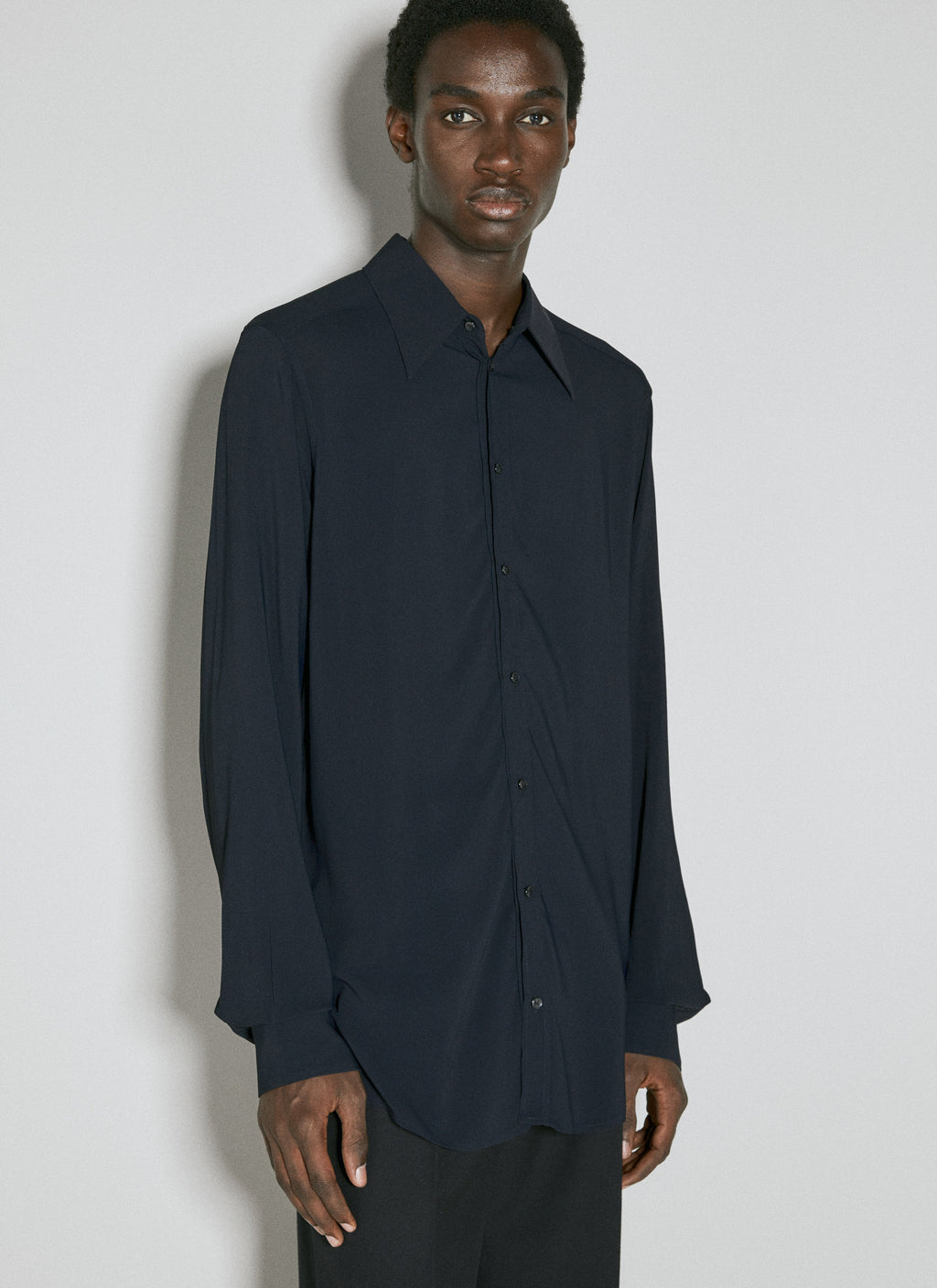 Dolce & Gabbana Men Martini Fit Stretch Charmeuse Shirt