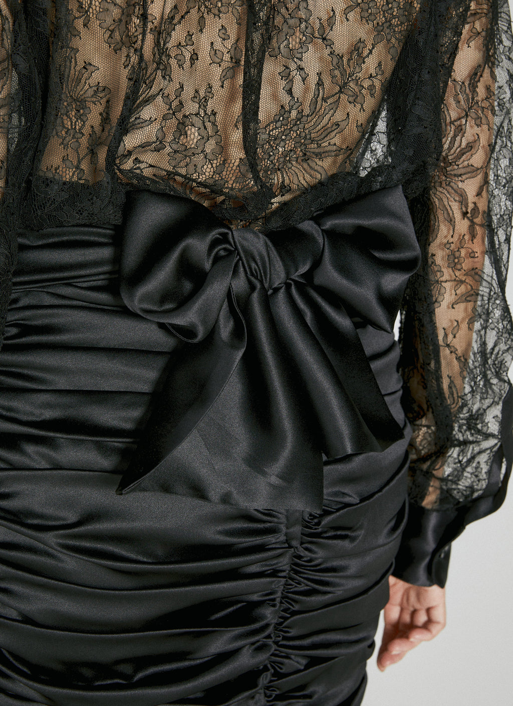 Dolce & Gabbana Women Ruched Silk Mini Skirt