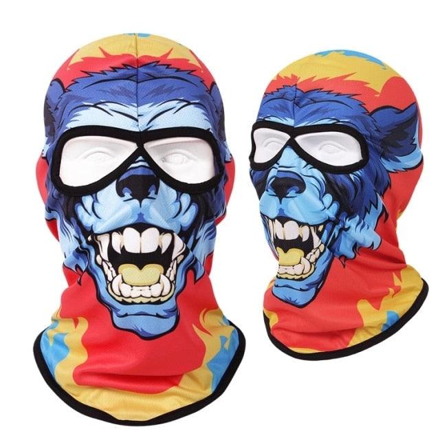 Double Eye Hole Animal Head Hat Horror Role-Playing Full Face Mask Riding Hunting Balaclava Sweat-Absorbent And Breathable Scarf Dustproof Headgear Unisex Cycling Equipment Racing Breather Mask Tactical Airsoft Cap Scarf Mask Ski Hat Spring Summer For Men Stevvex