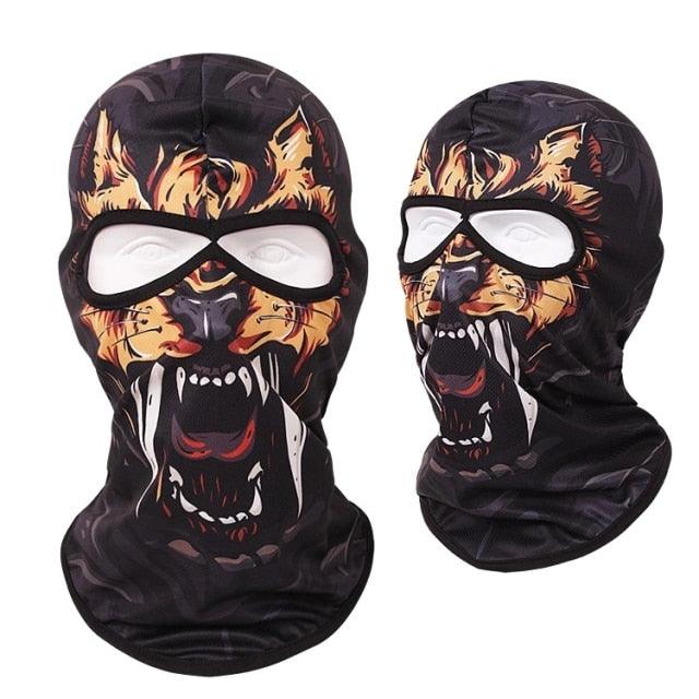 Double Eye Hole Animal Head Hat Horror Role-Playing Full Face Mask Riding Hunting Balaclava Sweat-Absorbent And Breathable Scarf Dustproof Headgear Unisex Cycling Equipment Racing Breather Mask Tactical Airsoft Cap Scarf Mask Ski Hat Spring Summer For Men Stevvex