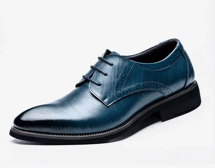 Men's Leather Shoes, Derby Shoes Business Casual Dress Shoes Lace-Up Pointed Toe Office Work Comfortable Wedding Shoes