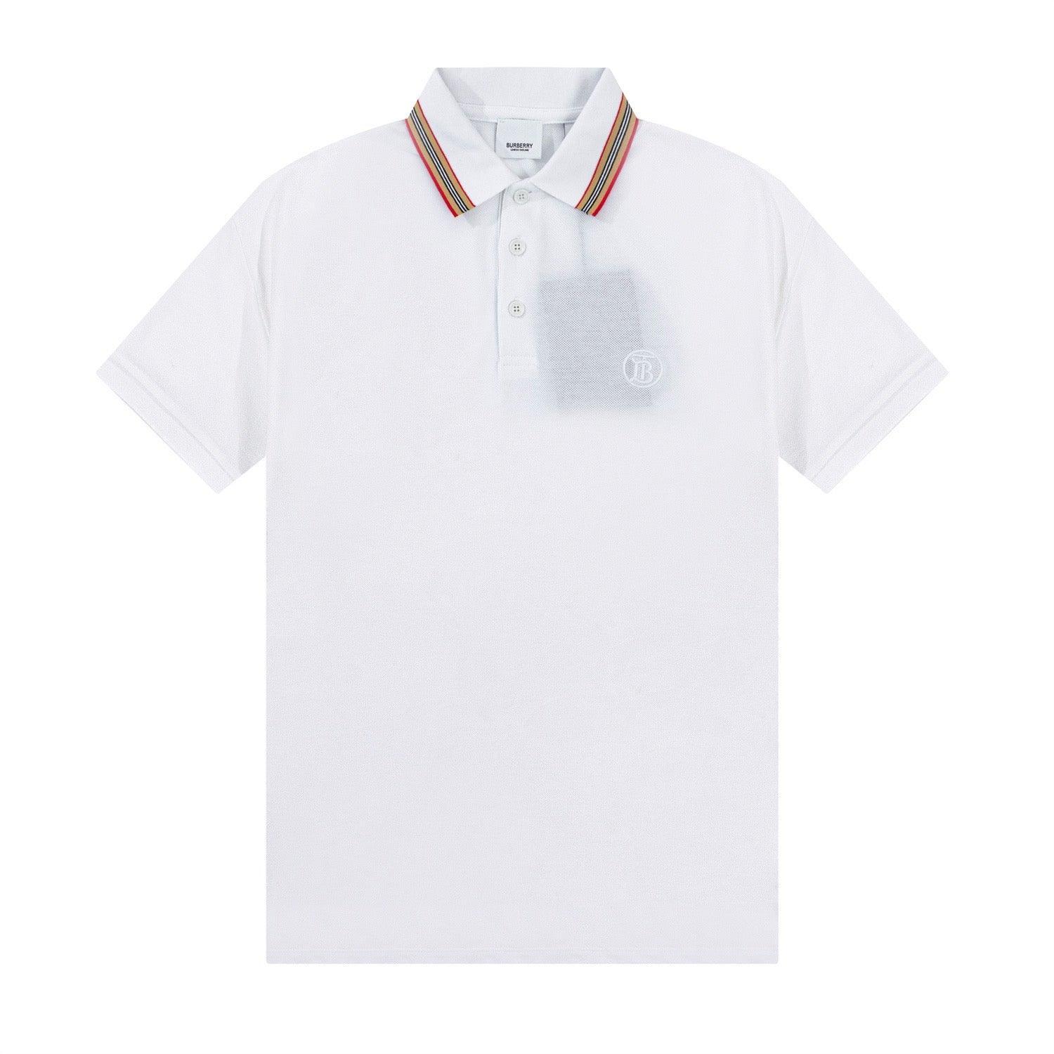 Burberry White T-Shirt With Collar Banlieue91