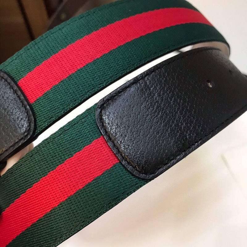 Gucci GG Marmont Web Belt Canvas and Leather 'Green/Red' Banlieue91