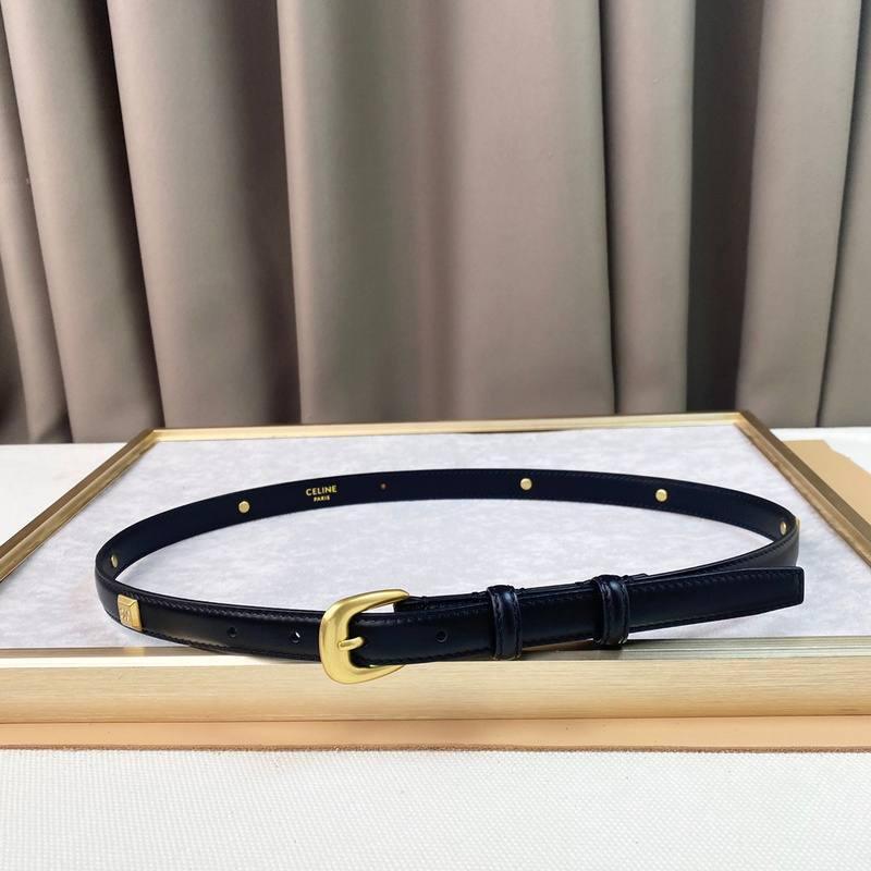 Celine Women Gold Buckle Belt 'Black' Banlieue91