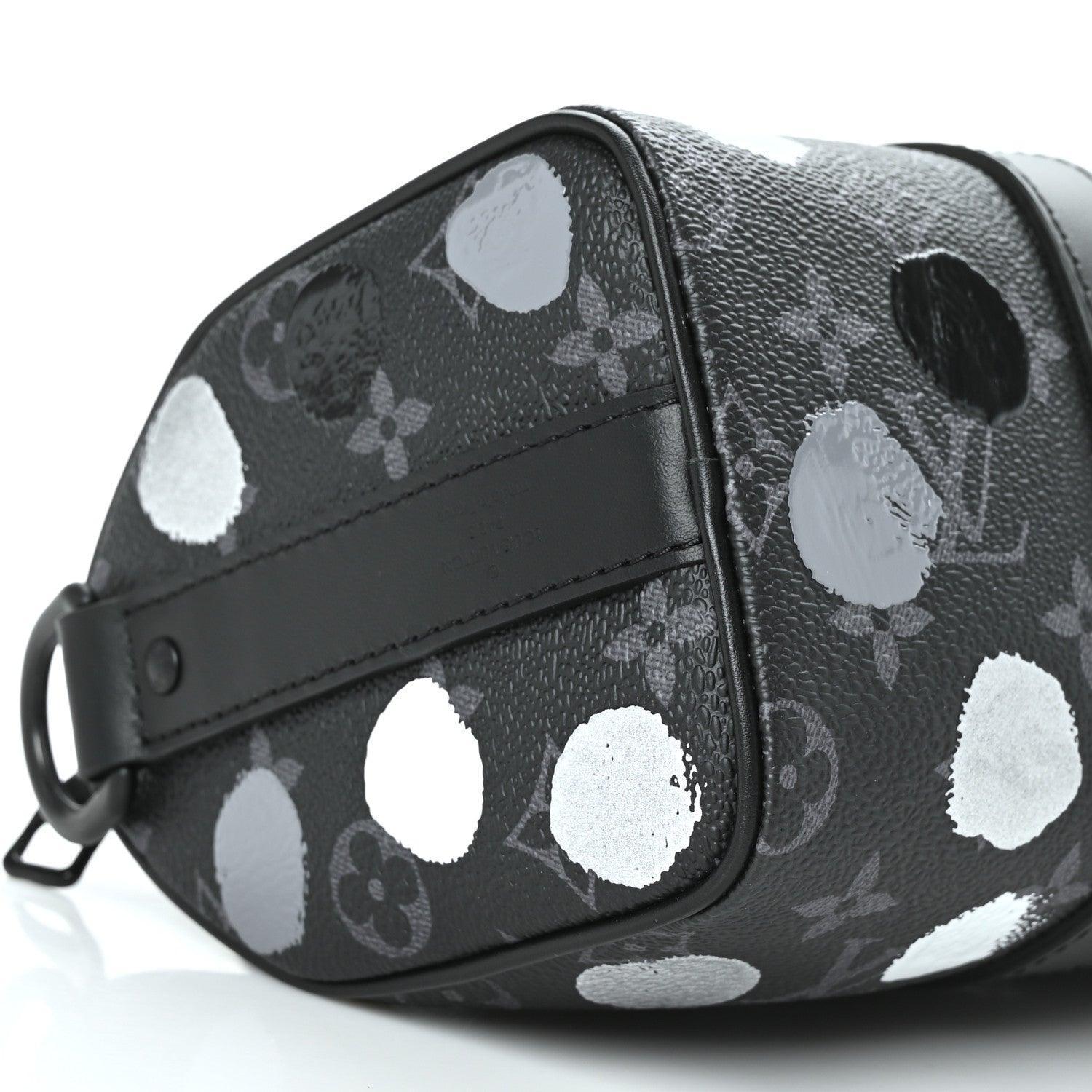 Louis Vuitton LV X YK Monogram Eclipse Keepall Bandouliere 25 Black Silver Banlieue91