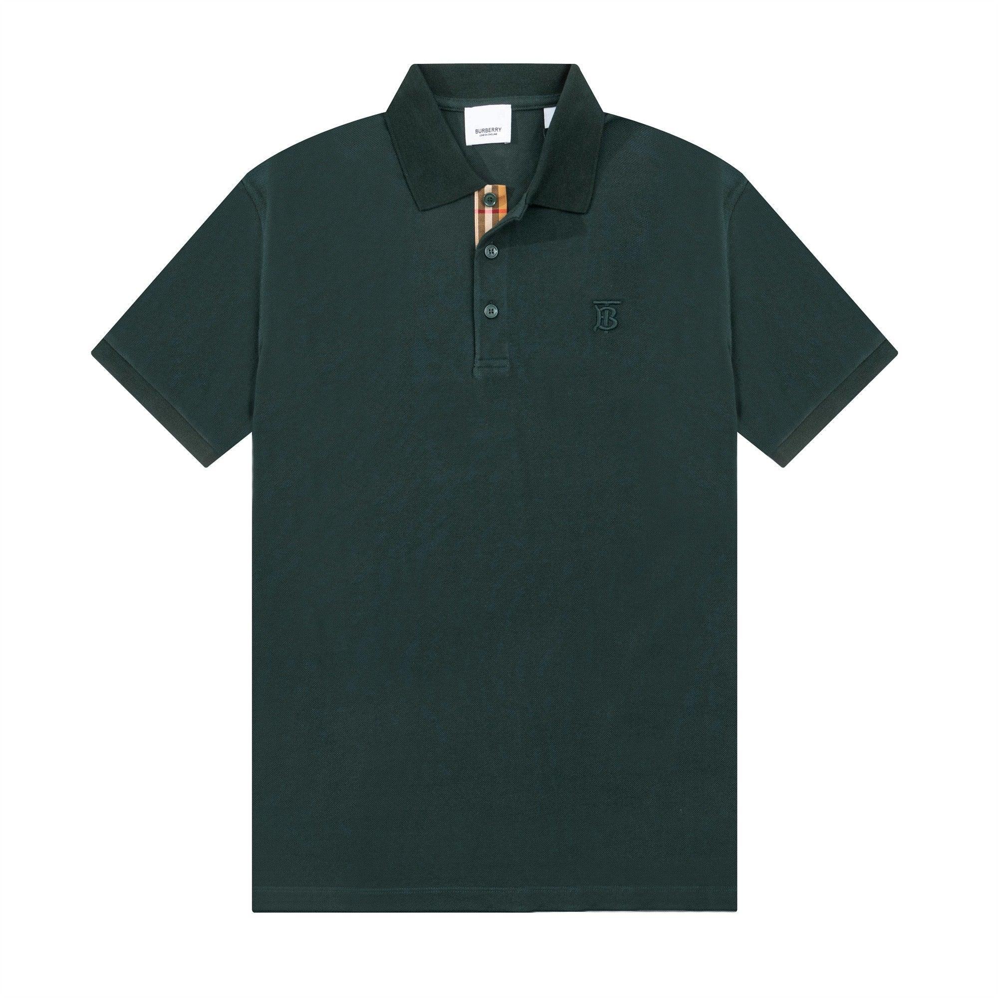 Burberry Dark Green T-Shirt With Collar Banlieue91
