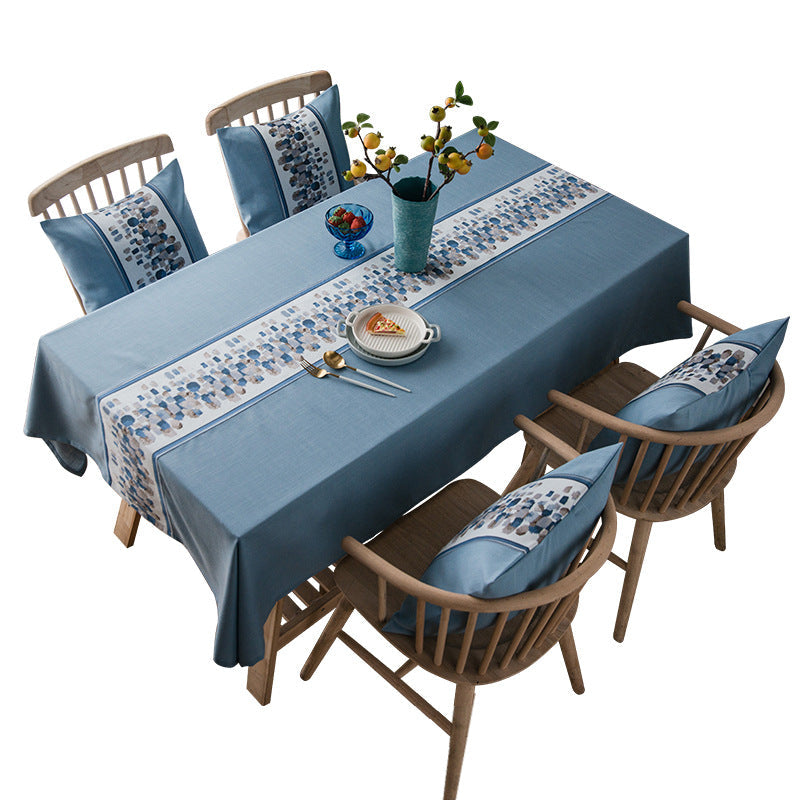 Waterproof All-polyester Linen Splicing Table Flag
