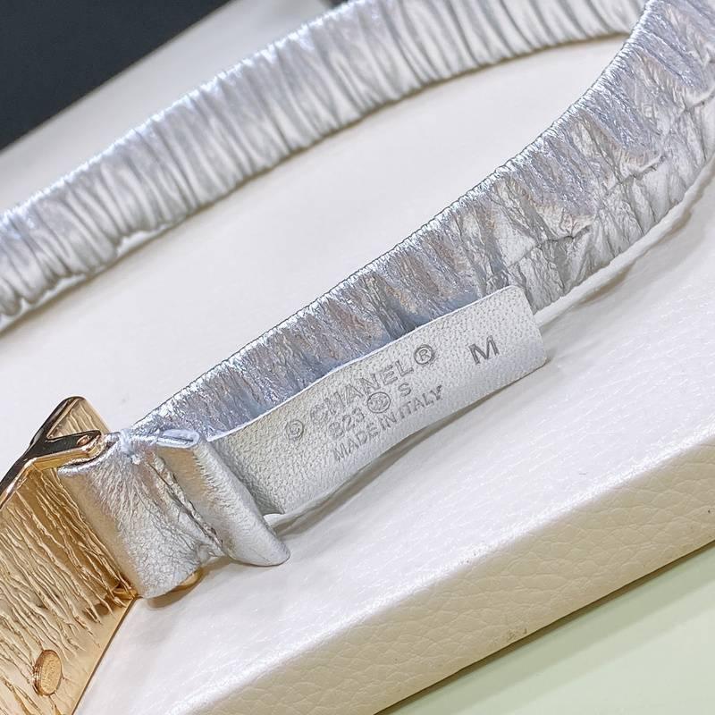 Chanel Women Logo Banding Belt 'White' Banlieue91