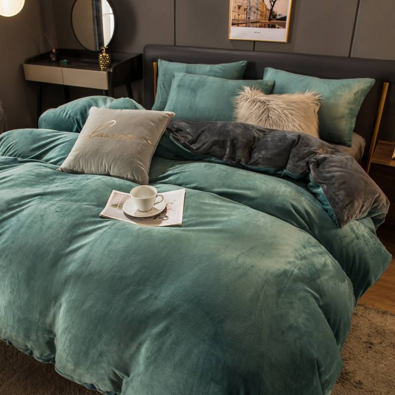 Double Bed Surface Plus Flange Flannel Product Three Thick Bed Sets FLIPSTYLEZLLC