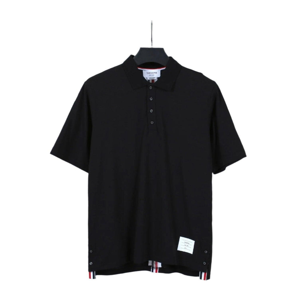Thom Browne Black T-Shirt with Collar Banlieue91