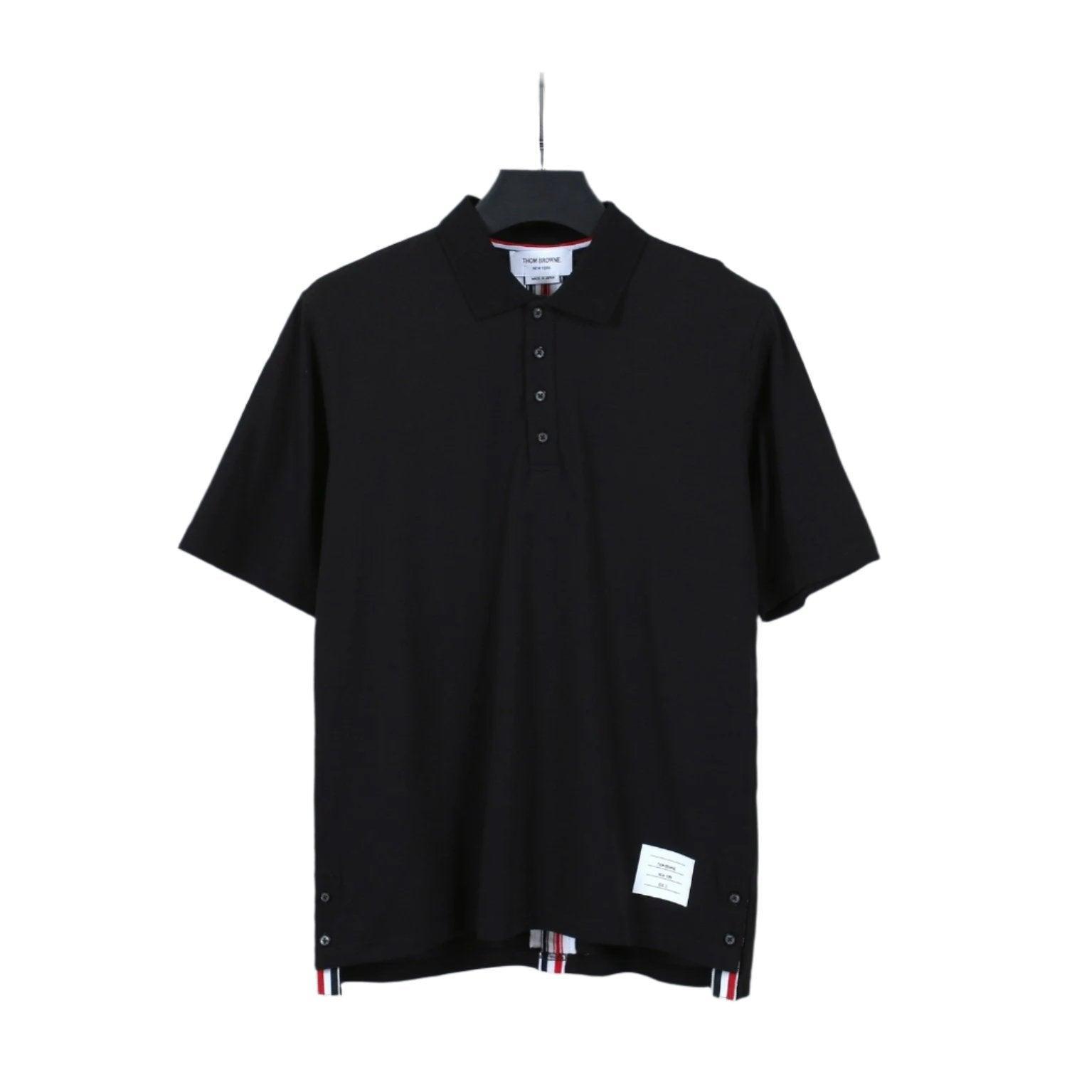 Thom Browne Black T-Shirt with Collar Banlieue91