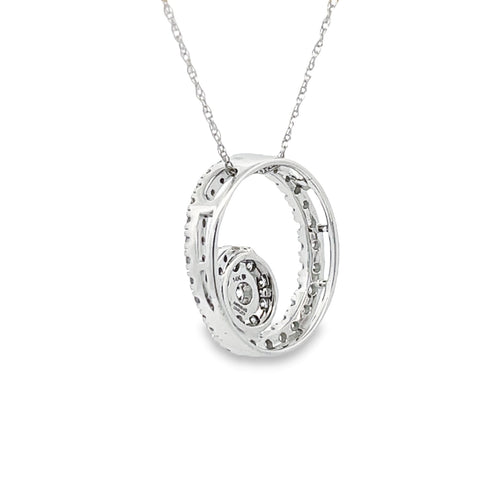 .50ct Diamond Circle of Love Pendant 14KT White Gold Bids.com
