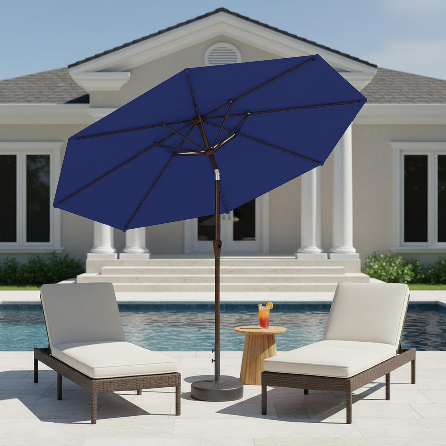9Foot Navy Weather Resistant Patio Umbrella Tilt Crank